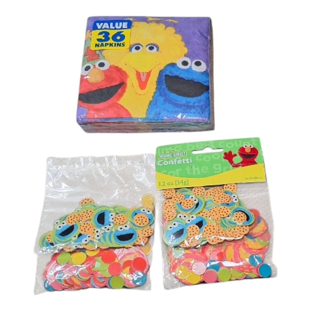 Sesame Street Colorful Napkins and Confetti Set